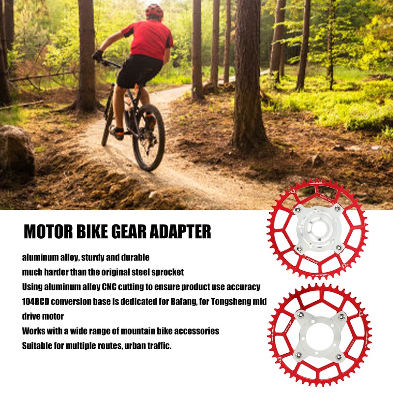 2pcs 104BCD Chainring Adapter Tooth Plate Aluminum Alloy 46T Mid