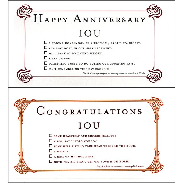 Quiplip IOU Birthdays (6) Greeting Cards