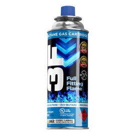 3F Butane Fuel Canister, 8oz, 1 Pack, For Camping Stoves and Torch Heads Compatible with 8oz Canisters, Triple Seamed RVR (TSR/RVR), Refined and Pure