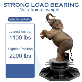 Goldshire 24Pack Adjustable Deck Support Pedestal, Plastic Adjustable Deck Foundation Base, Height Adjustment Raising from 1-3/16" to 2-3/8", Black