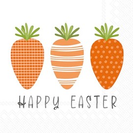 IHR Ideal Home Range Cocktail Napkins Disposable 3-Ply Paper Party Napkin Pack, 5" x 5", The Carrot Patch, 20-Count