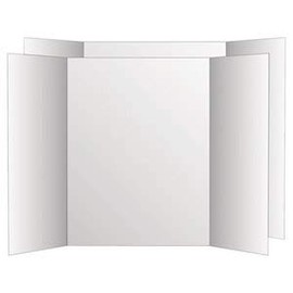 eco-brites Two Cool Tri-Fold Poster Board, 36 x 48, White/White, 6/Carton