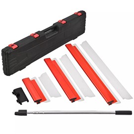 Drywall Degreasing Blade Set 11.8" + 19.6" + 31.4" With Adjustable Extension Handle Stainless Steel Drywall Smoothing Scraper for Sheetrock/Plasterboard/Wall/Concrete Surfaces