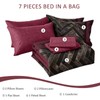 Luxudecor Burgundy Comforter Set Queen Size 7 Pieces Red and