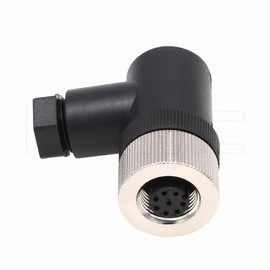 EONVIC M12 8 Pin Female 12mm A-Code IP67 30V 2A AC/DC Industrial Bullet Connector Unshielded Field Mount Cable Sensor Right Angle 2 Pack