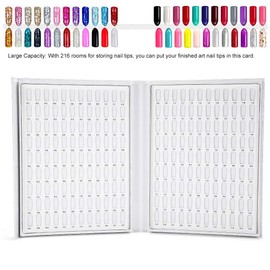 Nail Colour Card Display, Professional Salon Nail Gel Polish Display Chart Book Nail Gel Colour Fields Nail Art Showing Board Nail Polish Colour Card Board 216 Colours (White)