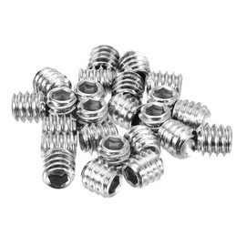sourcing map 25Pcs Hex Socket Grub Screw, 1/4-20x1/4" 304 Stainless Steel Head Socket Set Screws Flat Point Grub Bolt for Door Handles, Light Fixture Repair