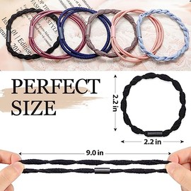 KANPRINCESS - Juego de 24 lazos para el pelo estilo bohemio, pulseras para el pelo para niñas y mujeres, lazos para el pelo de nailon suave y algodón