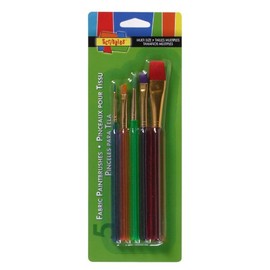 Scribbles Assorted Fabric Paint Brushes 5pk
