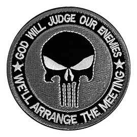 Armband Round Punisher Skull Military Tactical Patch Tape Army Morale Badge