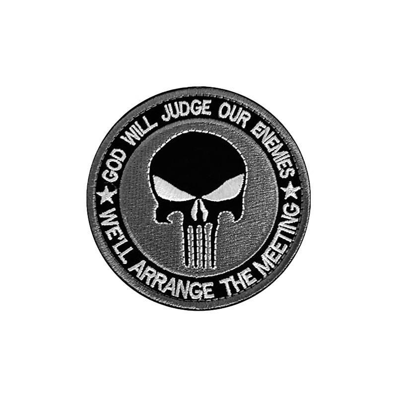 Armband Round Punisher Skull Military Tactical Patch Tape Army Morale