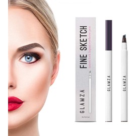 Glamza Fine Sketch Tattoo Fork Liquid Eyebrow Pen, 05 Dark Brown/Chestnut, Dark Brown/Chesnut, Pack of 1