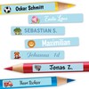 Pen stickers for pencils, ballpoint pens and other name stickers,