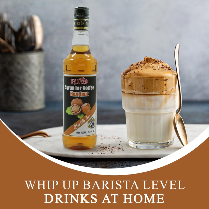 RIO Hazelnut Flavored Coffee Syrup 700ml – Warm and Nutty,