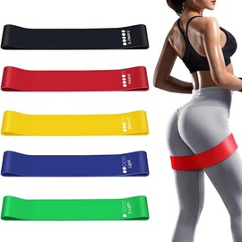 Vonmerie Resistance Bands, Set of 5 Skin-Friendly Resistance Fitness Exercise Loop Bands with 5 Different Strength Levels - Carrying Case Included - Ideal for Home, Gym, Yoga, Training