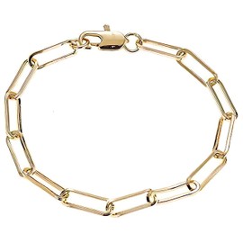Maya J CZBB18Y Paperclip Bracelet, 7-inch Length, Brass