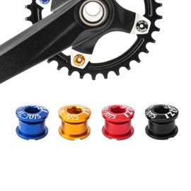 Juscycling Pack of 5 Chainring Bolts Nuts with Multiple Size and Color Options, Bolt for Single Chainring and Speed (Red, Type C for Single Chainring)