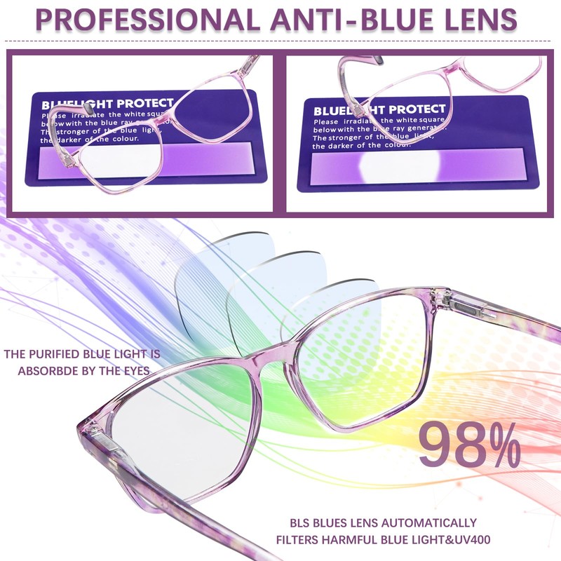 MAEOWN 4 Pack Progressive Multifocal Reading Glasses Blue Light Blocking