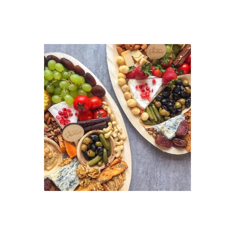 ECO Leaf 10 Disposable Palm Leaf Serving Platters, Medium Oval