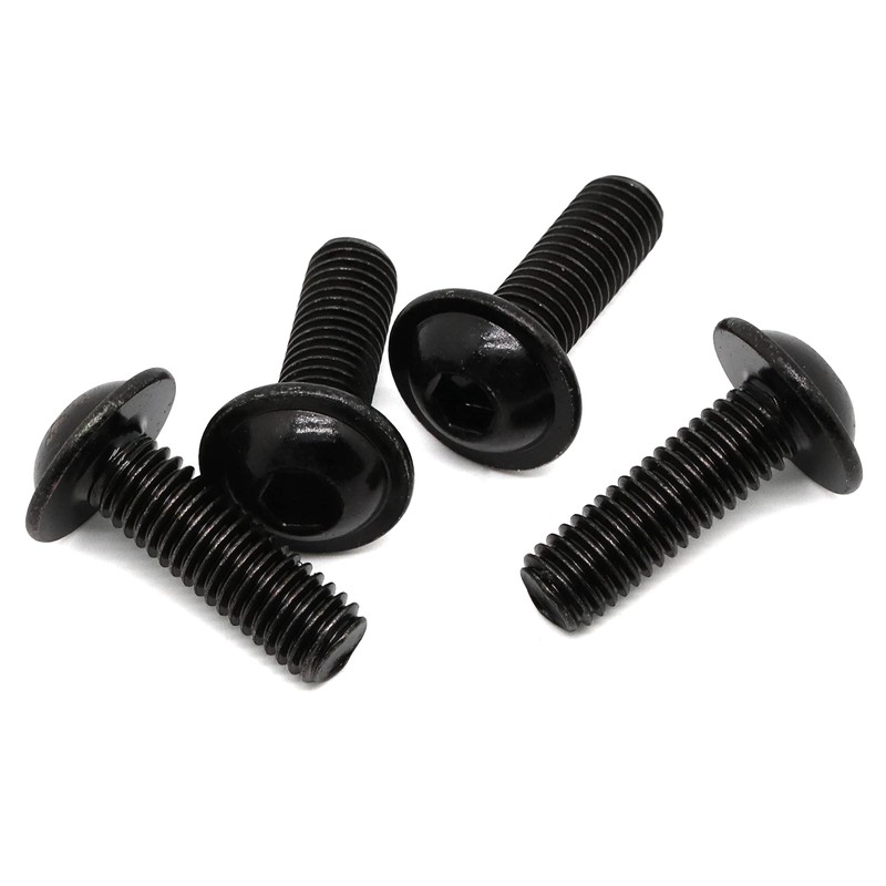 M8 x 16mm Flanged Button Head Socket Cap Screws, Black