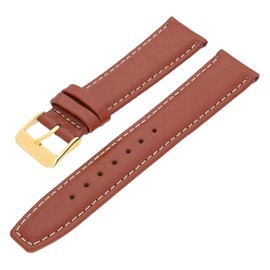 MARCHEL WB Leather Bracelet Gold Clasp Watch Strap Grained Cowhide Leather, Leather