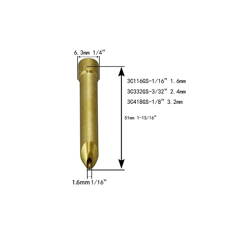 RIVERWELD TIG Long Wedge Collet 3C418GS 1/8" 3.2mm Fit DB