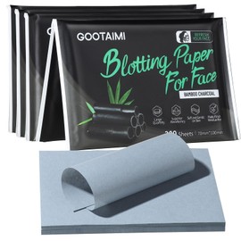 Gootaimi 800PCS Blotting Paper for Oily Skin, Natural Bamboo Charcoal Blotting Paper, 100 * 70MM Large Oil Blotting Sheets for Face