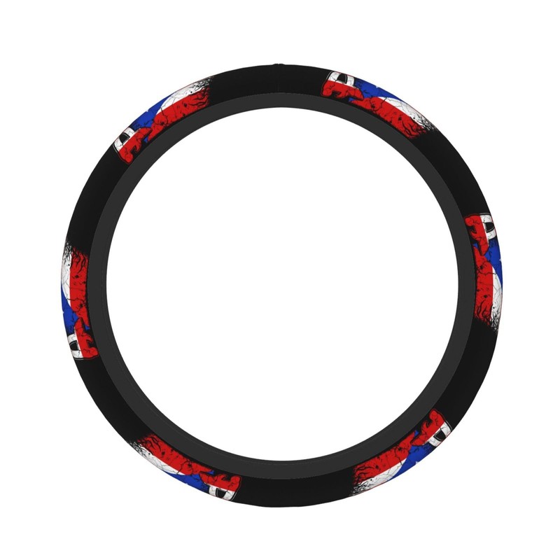 ZJHFSGMY Puerto Rico Flag Steering Wheel Cover, Universal Fit, 15-Inch