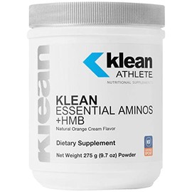 Klean ATHLETE Klean ATHLETE Klean Essential Aminos + HMB - Blend of Essential Amino Acids - with HMB, Vitamin D3 & Glutamine for Lean Muscle Mass - 9.7 Ounces - Natural Orange Cream Flavor