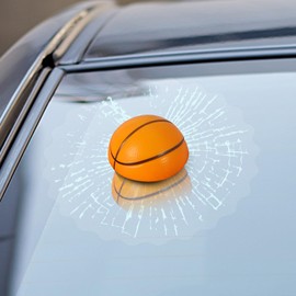 Wogomz 3D Prank Tricky Broken Glass Sticker, Funny Car Window Ball Hits Stickers, Styling 3D Stereo Ball Hits Auto Body Window Self Adhesive Decal, Vehicle Exterior Decoration (Basketball)