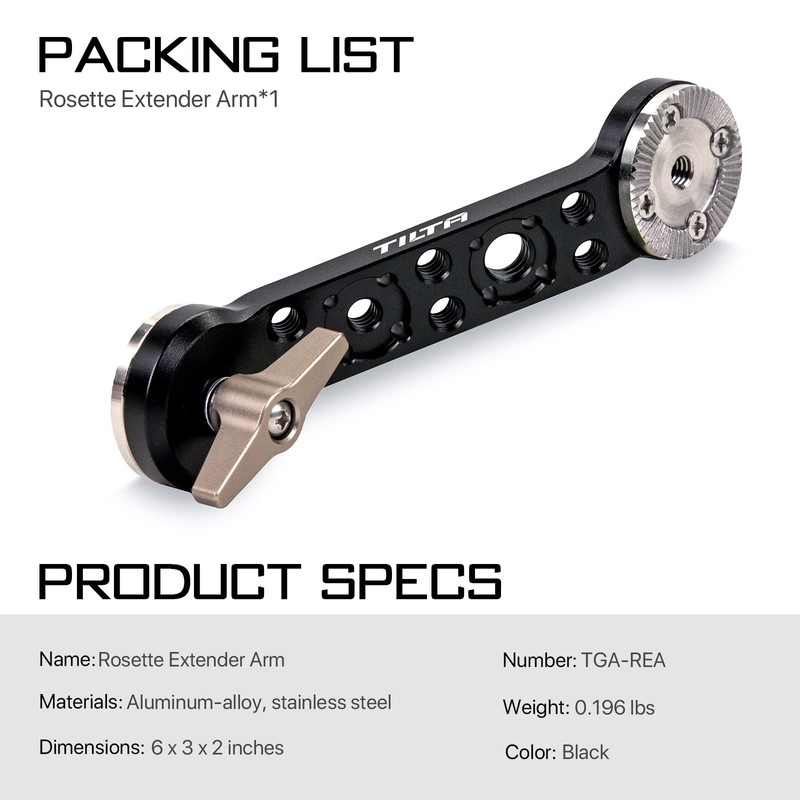 Tilta Rosette Extension Arm Compatible with RS 2/RS 3 Pro/RSC