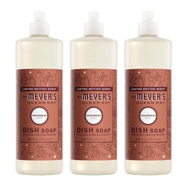 Mrs. MEYER'S CLEAN DAY Liquid Dish Soap, Gingerbread Scent, 16 Fl Oz Bottle - 3 Pack
