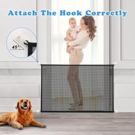 Cupount Dog Gate for Stairs - Pet Gate Indoor Safety Mesh Dog Gates for Doorways 30 inches Tall, 41 inch Wide