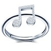 MICMIF Ring Music Note Silver 925 for Women Girls Adjustable