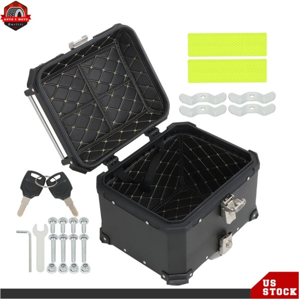 berliii Black 45L Tour Tail Box Top Lock Scooter Trunk