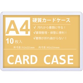 Niesporek Hard Card Case, A4, Clear Case, 10 Pieces, Transparent PVC Card Case, Protection for A4 Files, Hard Type, Set of 10