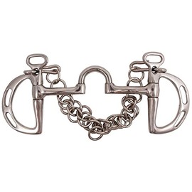 FES Low Port Correction Kimberwick | Size 5 | Horse Comfort and Control | Varying Leverage Options | Stainless Steel Construction | Curb Hooks and Chain Included