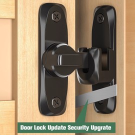 yoocada 2 Pack Barn Sliding Door Lock, 90° and 180° Installation Heavy Duty Bolt Locks, Flip Lock Latch, Screen Wardrobe Suitable for Barn, Garden, Bathroom, Home Security, black