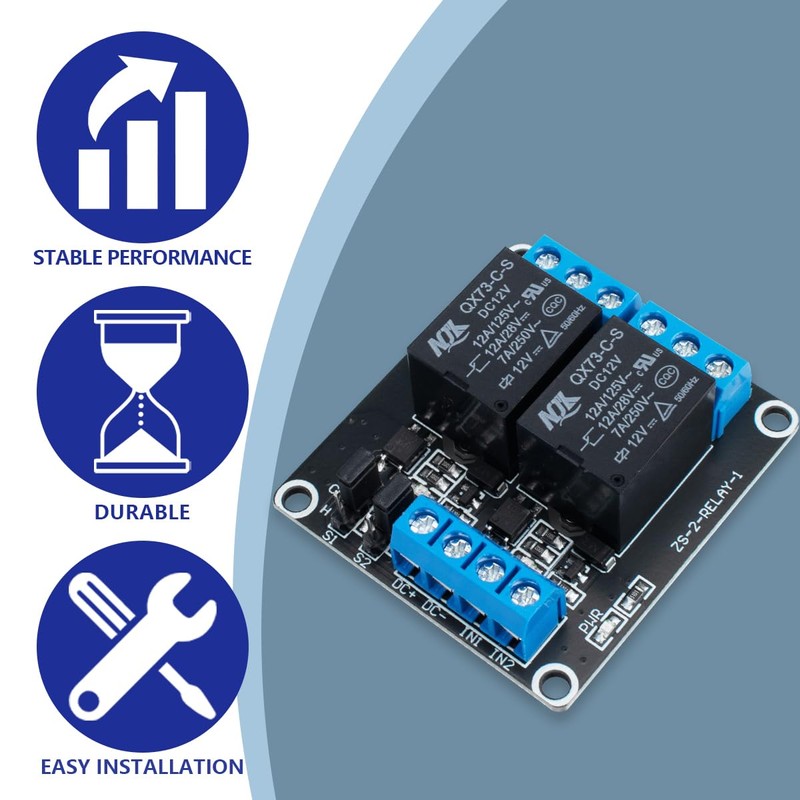 Innfeeltech 1 x DC 12 V relay module 2 channel