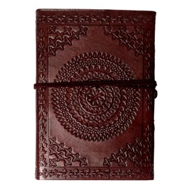 Diario de cuero Purpledip (cuaderno de diario) 'Divine Chakra': papel tratado naturalmente en funda de cuero para regalo corporativo o memorias personales (11113)