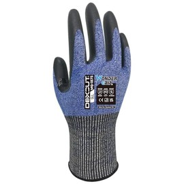 Wondergrip - Dexcut - WG-1875 Safety Gloves - Single Nitrile Coating - Cut Level C/ANSI A3 - Heat Resistant - Touchscreen Compatible - High Grip & Reinforced Thumb Crotch - Blue - X Small