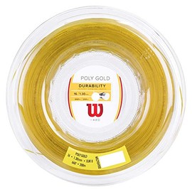 Wilson Poly Gold Tennis String, Polyester, 16, Diameter: 1.3 mm, Orange, 200 m, 1 Roll
