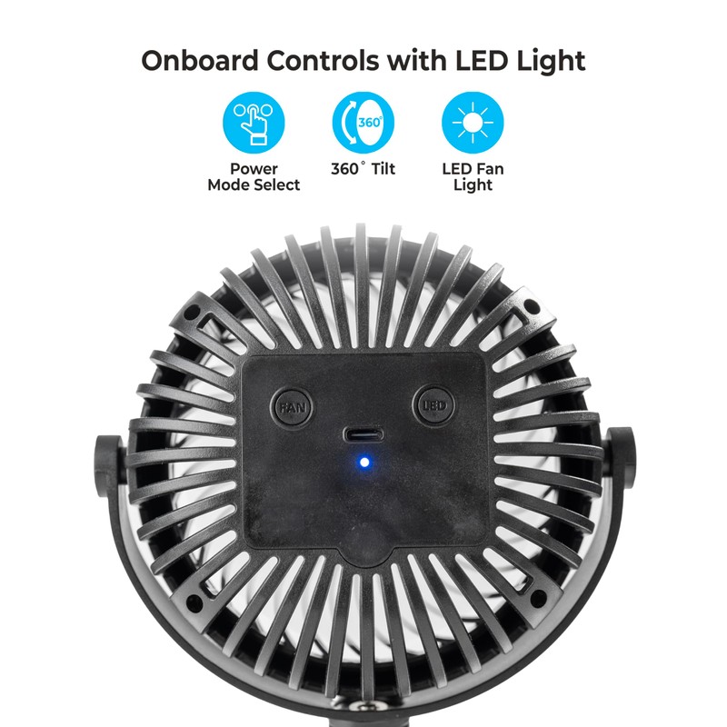 Comfort Zone Portable Stroller Fan, 3 Speed Rechargeable Battery Clip