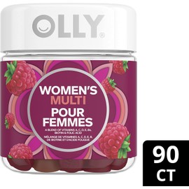 OLLY Women's Multi Gummy Supplement with no artificial flavours and colours Blissful Berry multivitamin to help support women's health 45 day supply 90 gummies