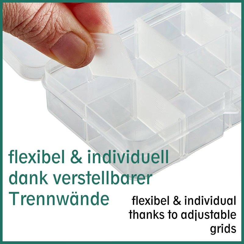 Sorting Box with 15 Adjustable Compartments Plastic Storage Box Organiser