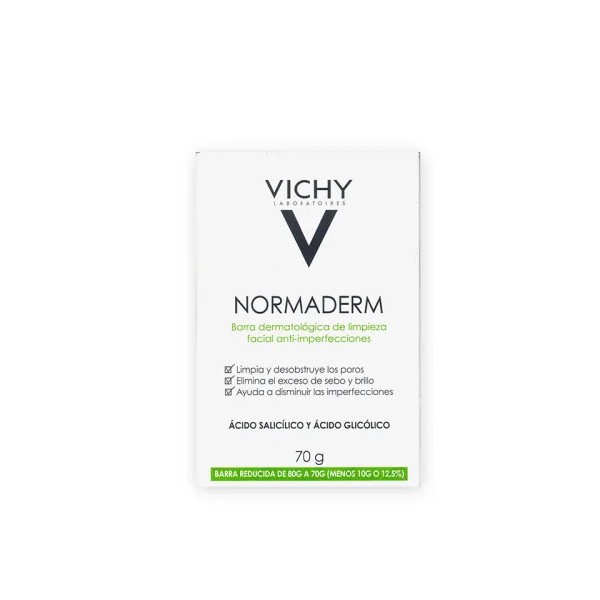 Vichy Normaderm Barra Dermatológica De Limpieza Anti-Imperfecciones 70G