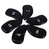12pcs PU Leather Black Golf Club Head Cover Iron Head