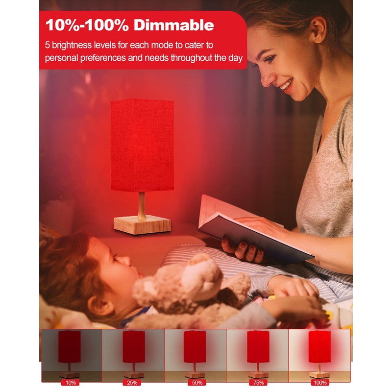 Red Light Night Light Lamp for Sleep, 670nm Red Nightlight