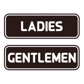 Standard LADIES GENTLEMEN Restroom Sign (2-Pack) - Dark Brown Large