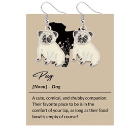 Lywjyb Birdgot Pug Dog Earrings Pug Dog Gift Pug Gift Pugs Pug Jewelry Gift for Pug Lover Gift for Women (Pug Dog ER ca)
